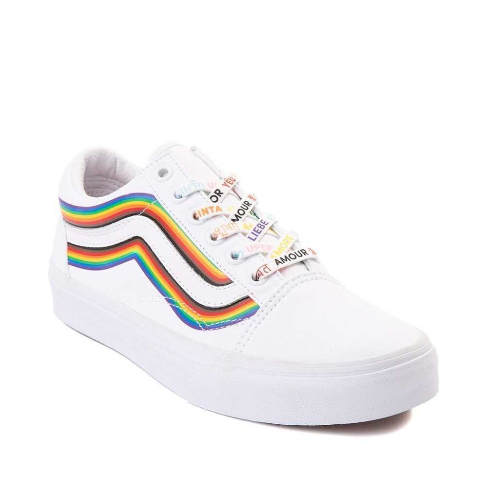 ✔️64 New with Tags Vans Old Skool Pride Skate Shoe - White / Rainbow
